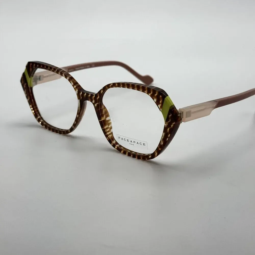 Face a Face Eyeglasses Frame WITTY 2 6300 Checkered Tortoise Handmade 53-17-140